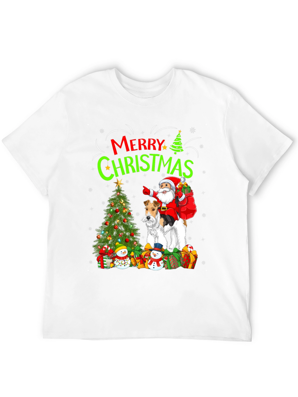 Festive Dog & Santa Christmas Tee