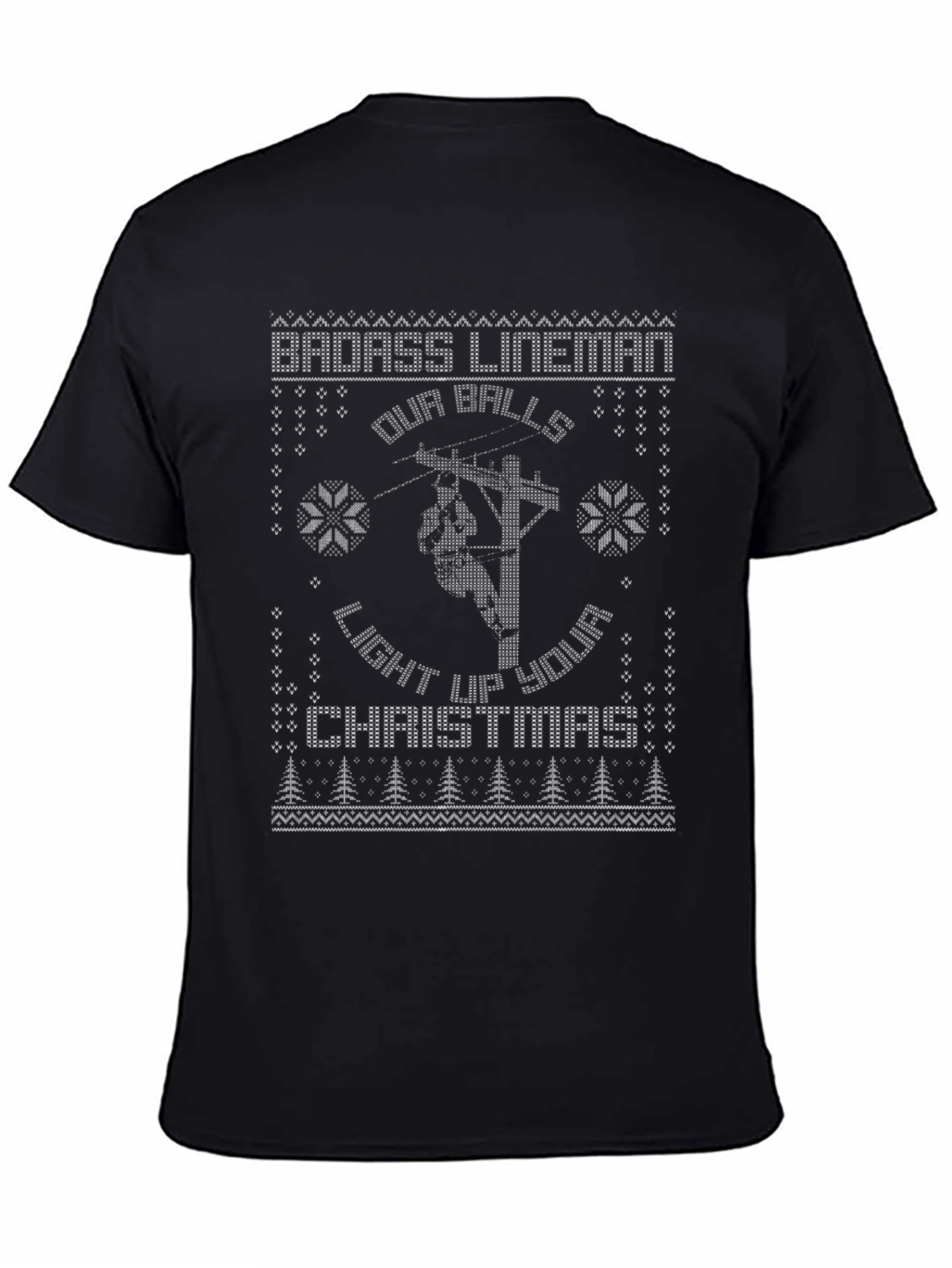 Badass Lineman Christmas Graphic Tee