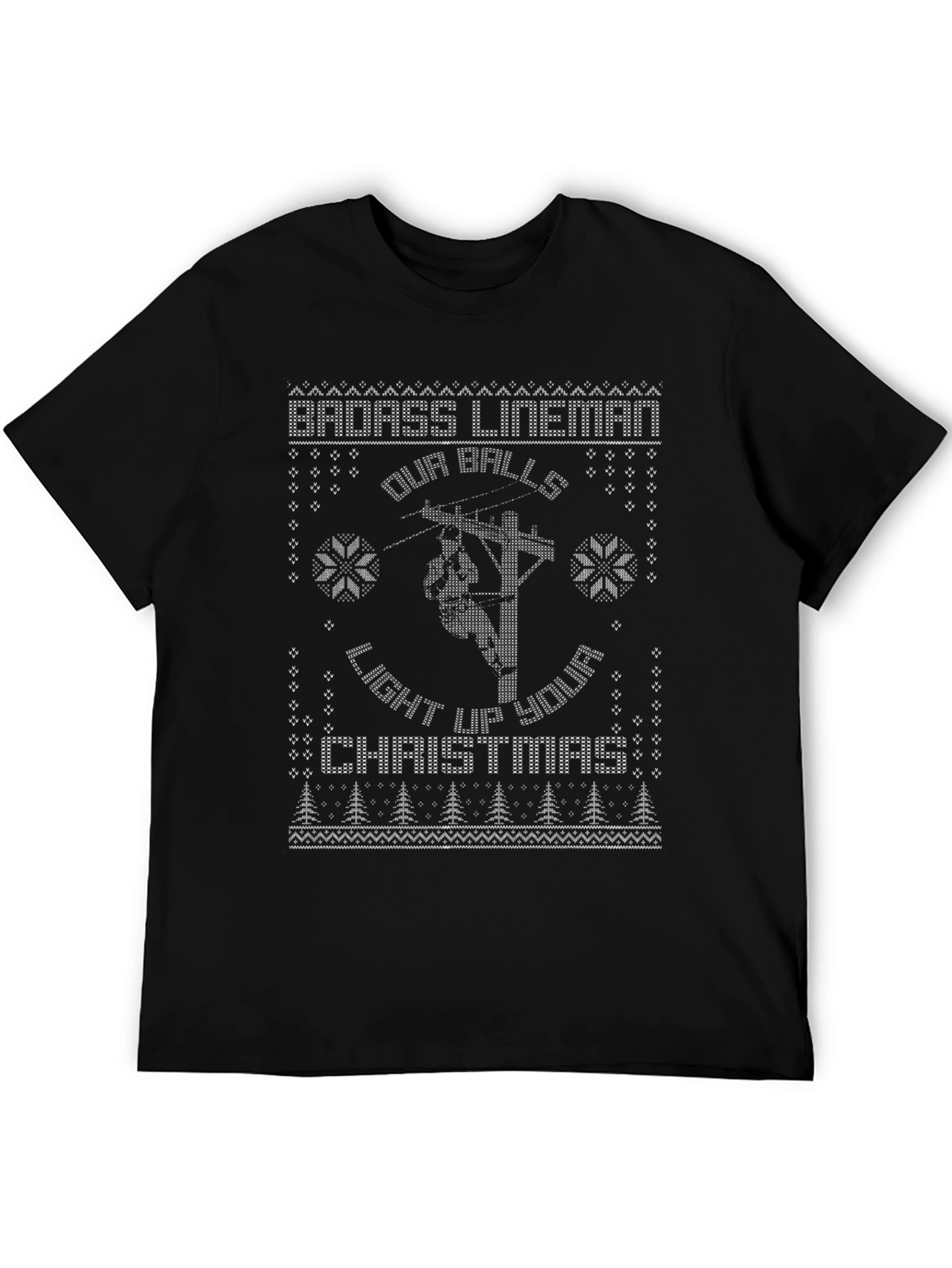 Badass Lineman Christmas Graphic Tee