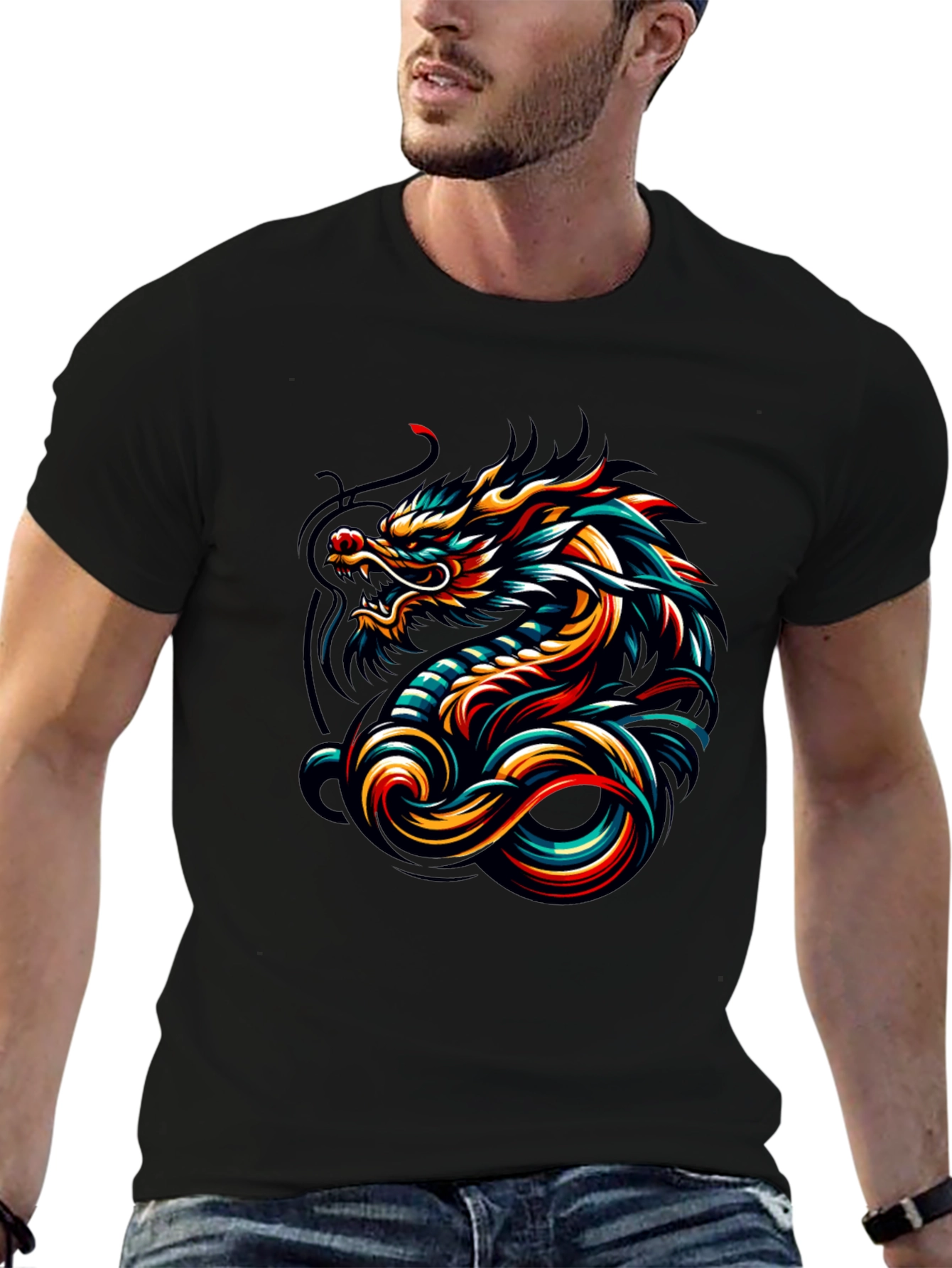 Dragon Graphic Tee - Mens Black T-Shirt
