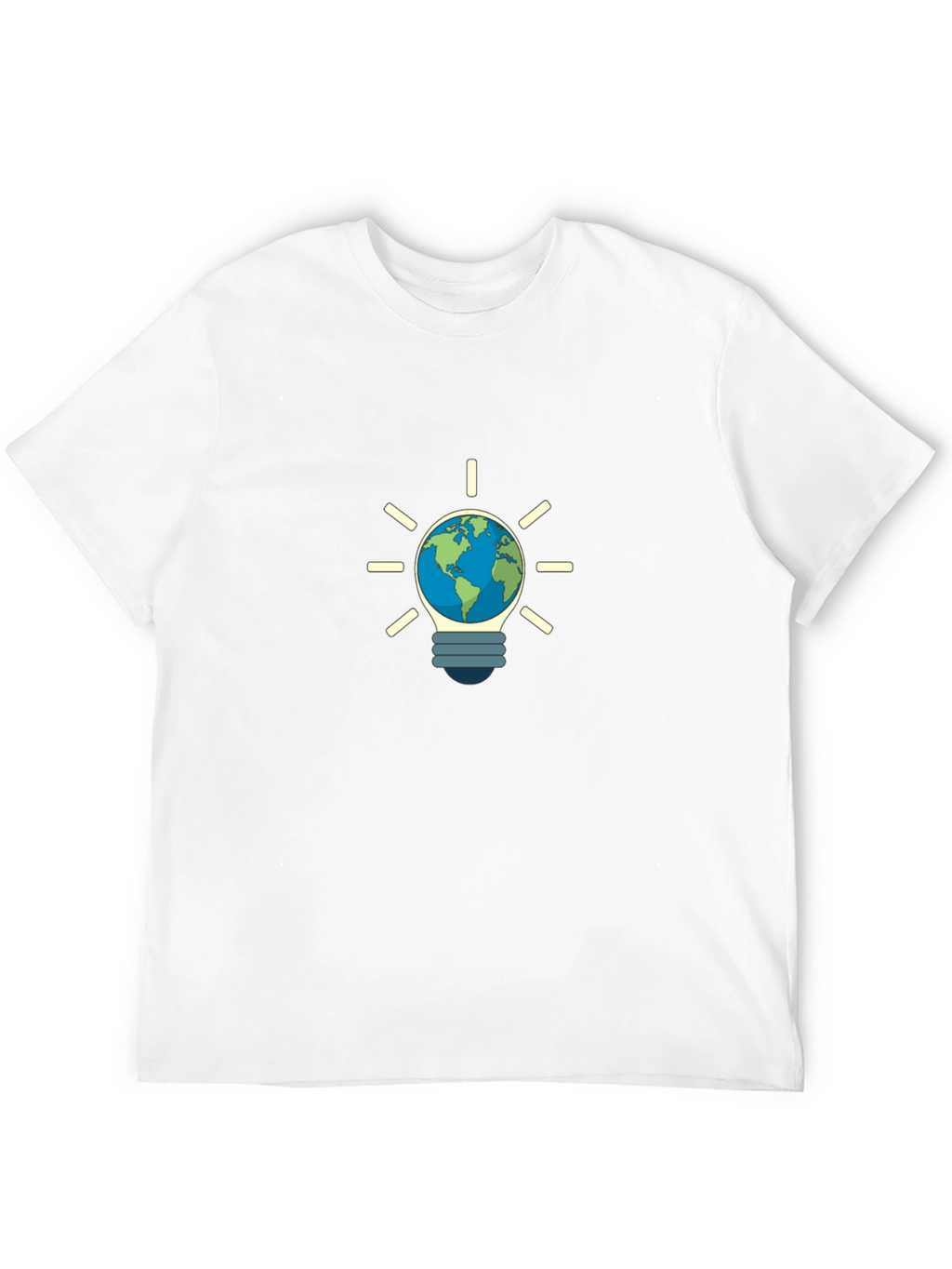 Earth Lightbulb Black T-Shirt - Eco-Friendly Design