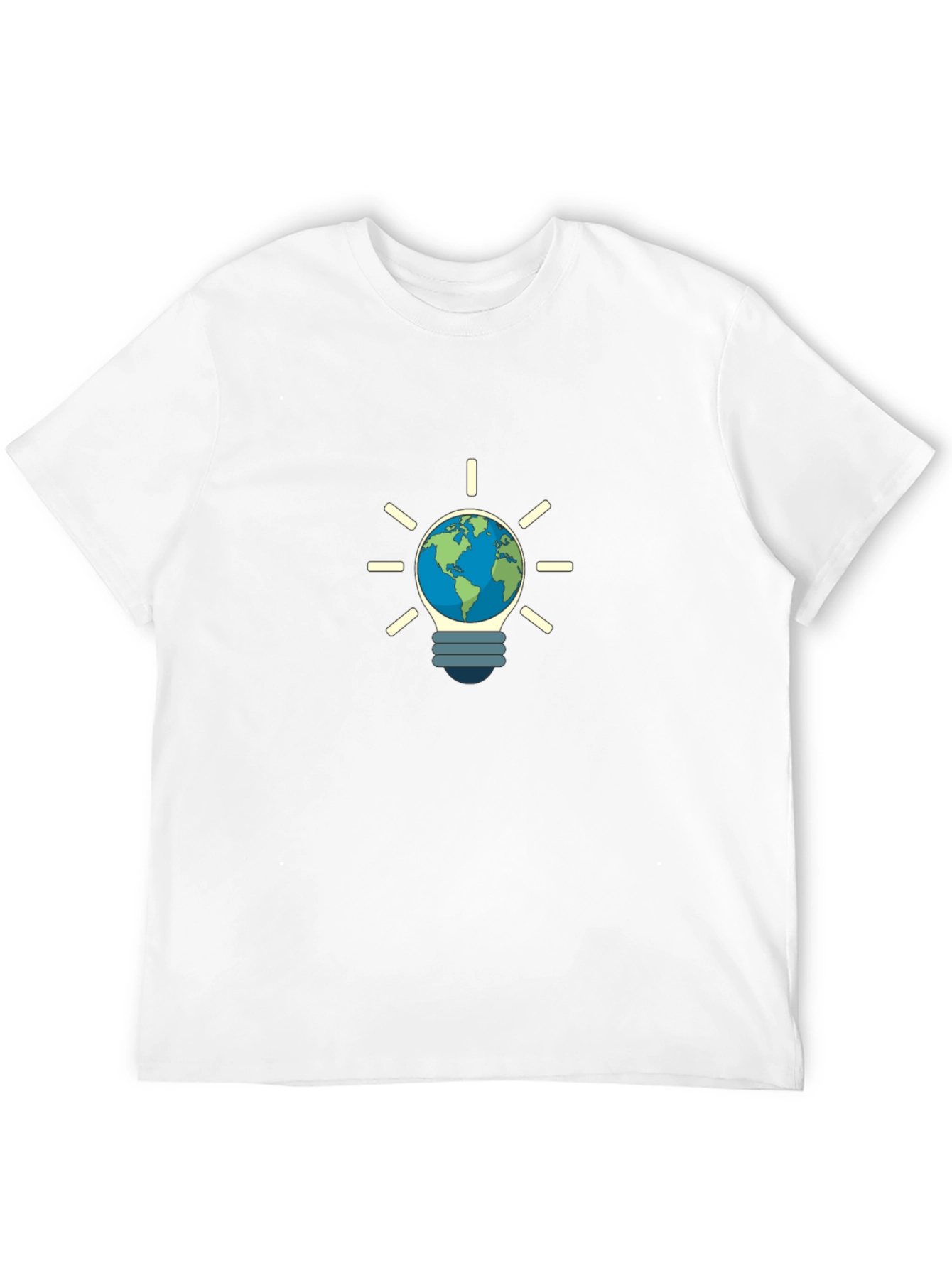 Earth Lightbulb Black T-Shirt - Eco-Friendly Design