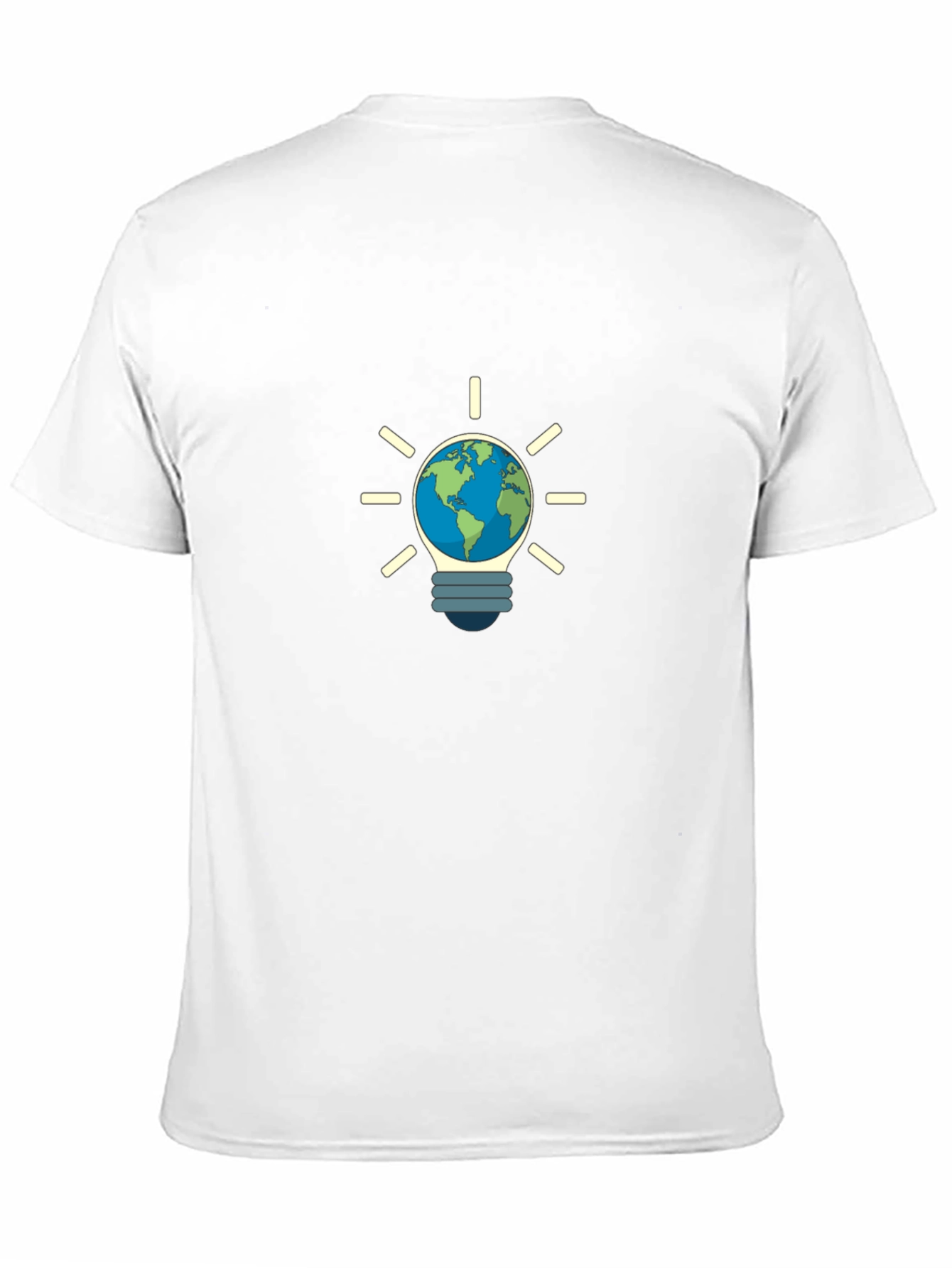 Earth Lightbulb Black T-Shirt - Eco-Friendly Design