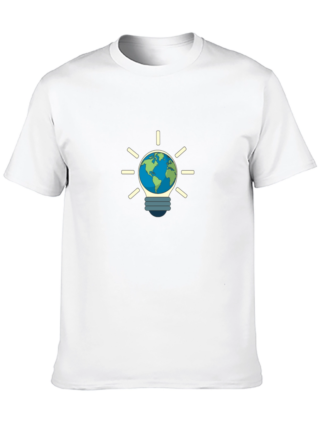 Earth Lightbulb Black T-Shirt - Eco-Friendly Design