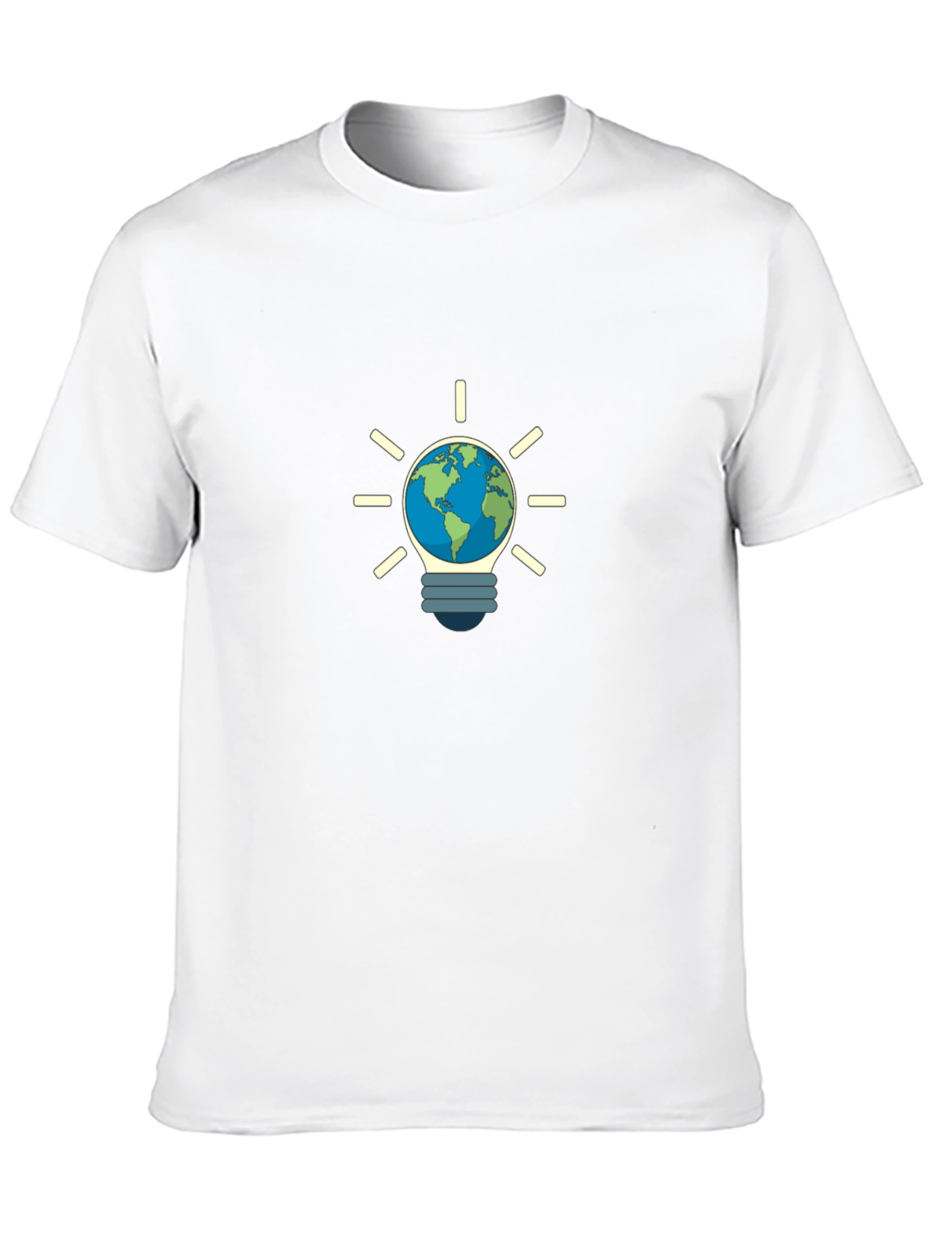 Earth Lightbulb Black T-Shirt - Eco-Friendly Design