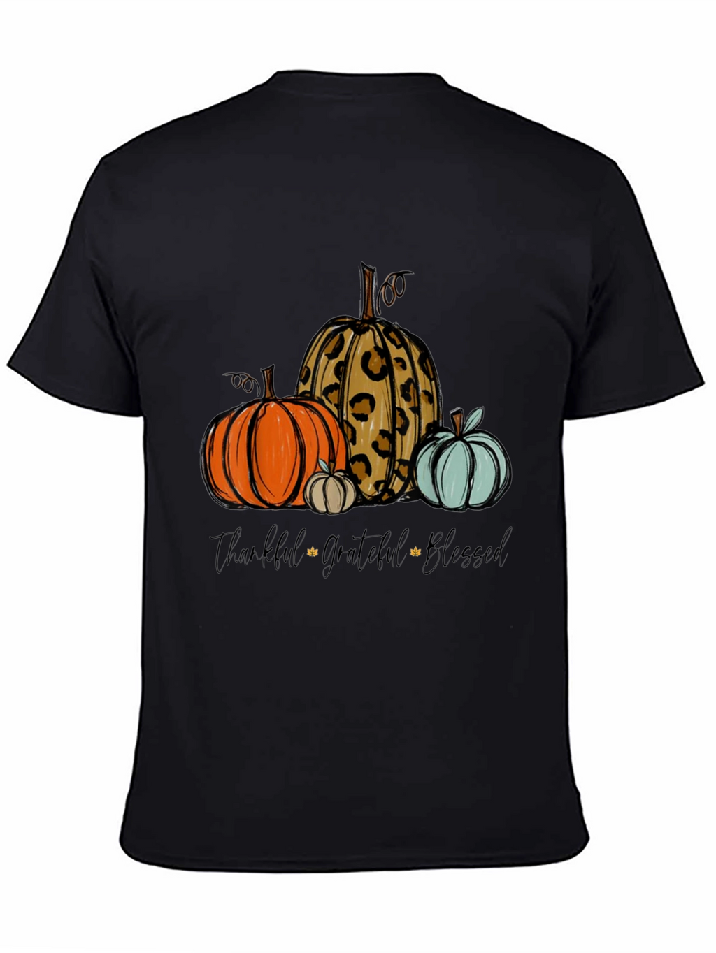 Thankful Grateful Blessed Pumpkin Graphic Tee