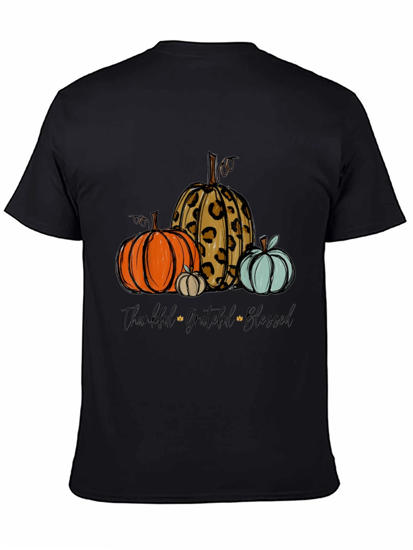 Thankful Grateful Blessed Pumpkin Graphic Tee