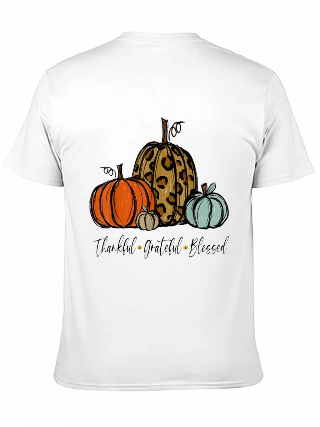 Thankful Grateful Blessed Pumpkin Graphic Tee