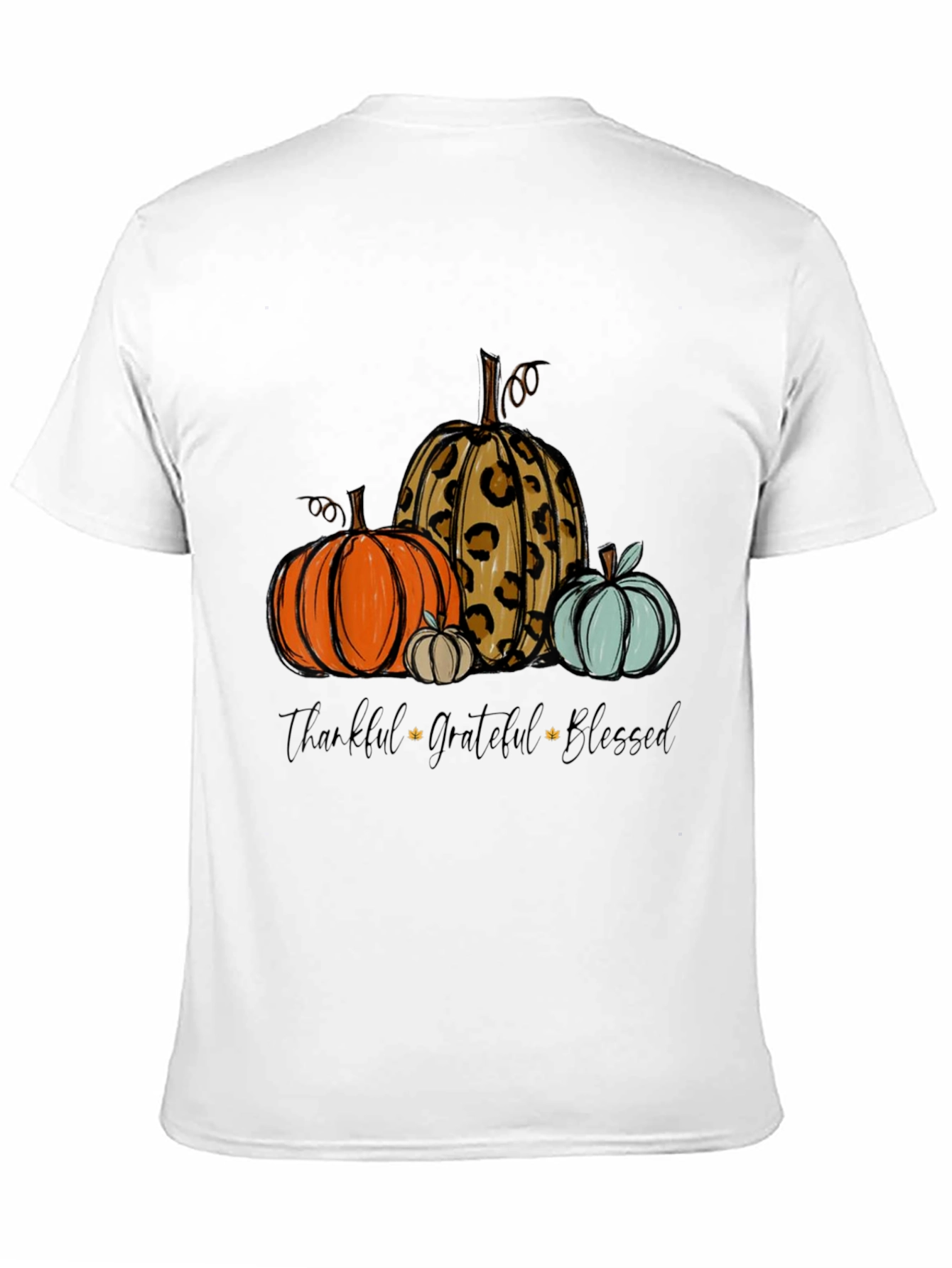 Thankful Grateful Blessed Pumpkin Graphic Tee
