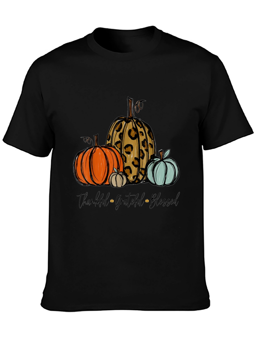Thankful Grateful Blessed Pumpkin Graphic Tee