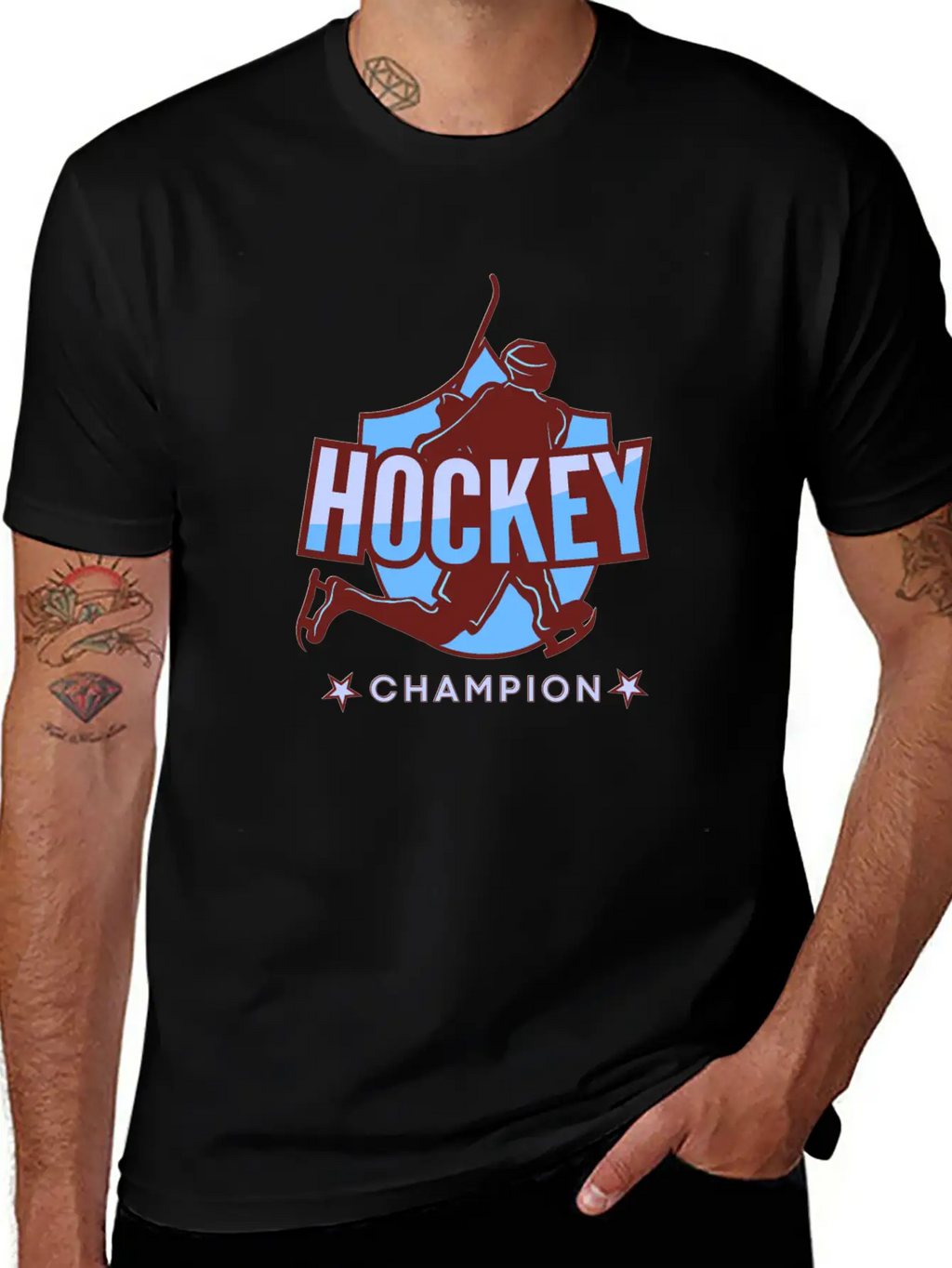 Hockey Game Ice Hockey Champion Gift Idea Essential Cotton Tee For Daily Outfits – Unisex Style