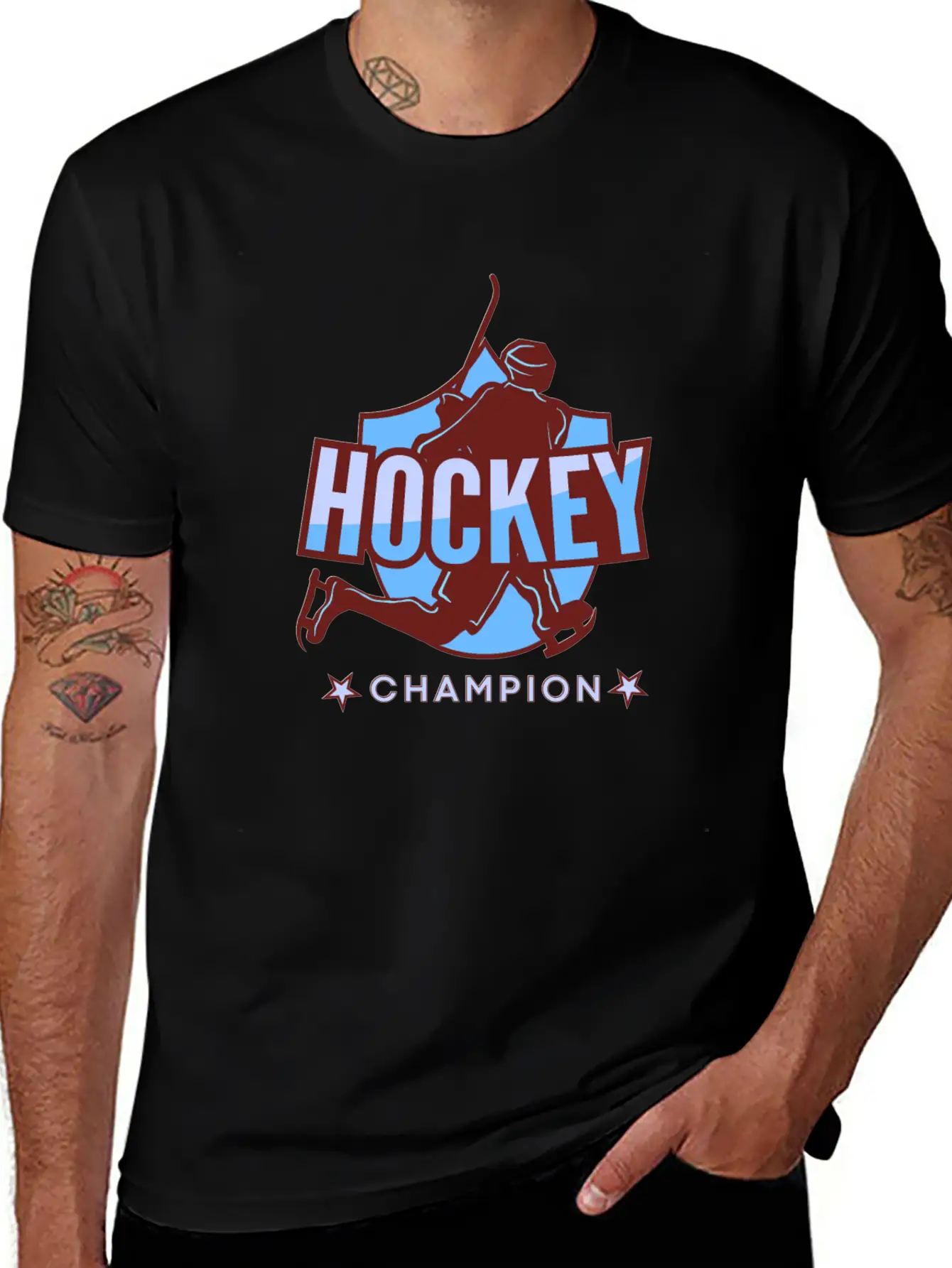 Hockey Game Ice Hockey Champion Gift Idea Essential Cotton Tee For Daily Outfits – Unisex Style