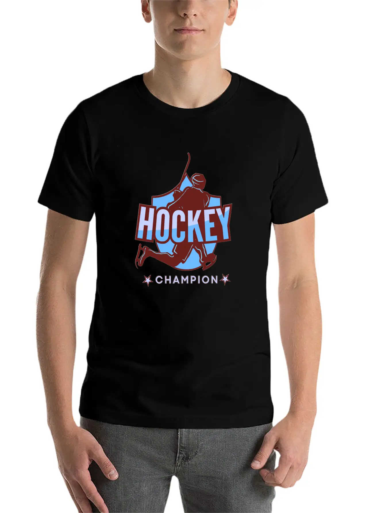 Hockey Game Ice Hockey Champion Gift Idea Essential Cotton Tee For Daily Outfits – Unisex Style