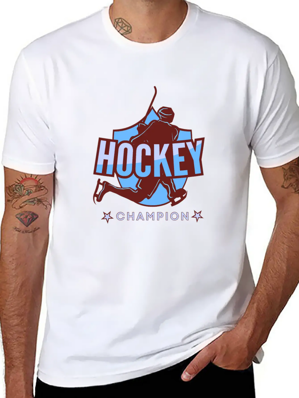 Hockey Game Ice Hockey Champion Gift Idea Essential Cotton Tee For Daily Outfits – Unisex Style