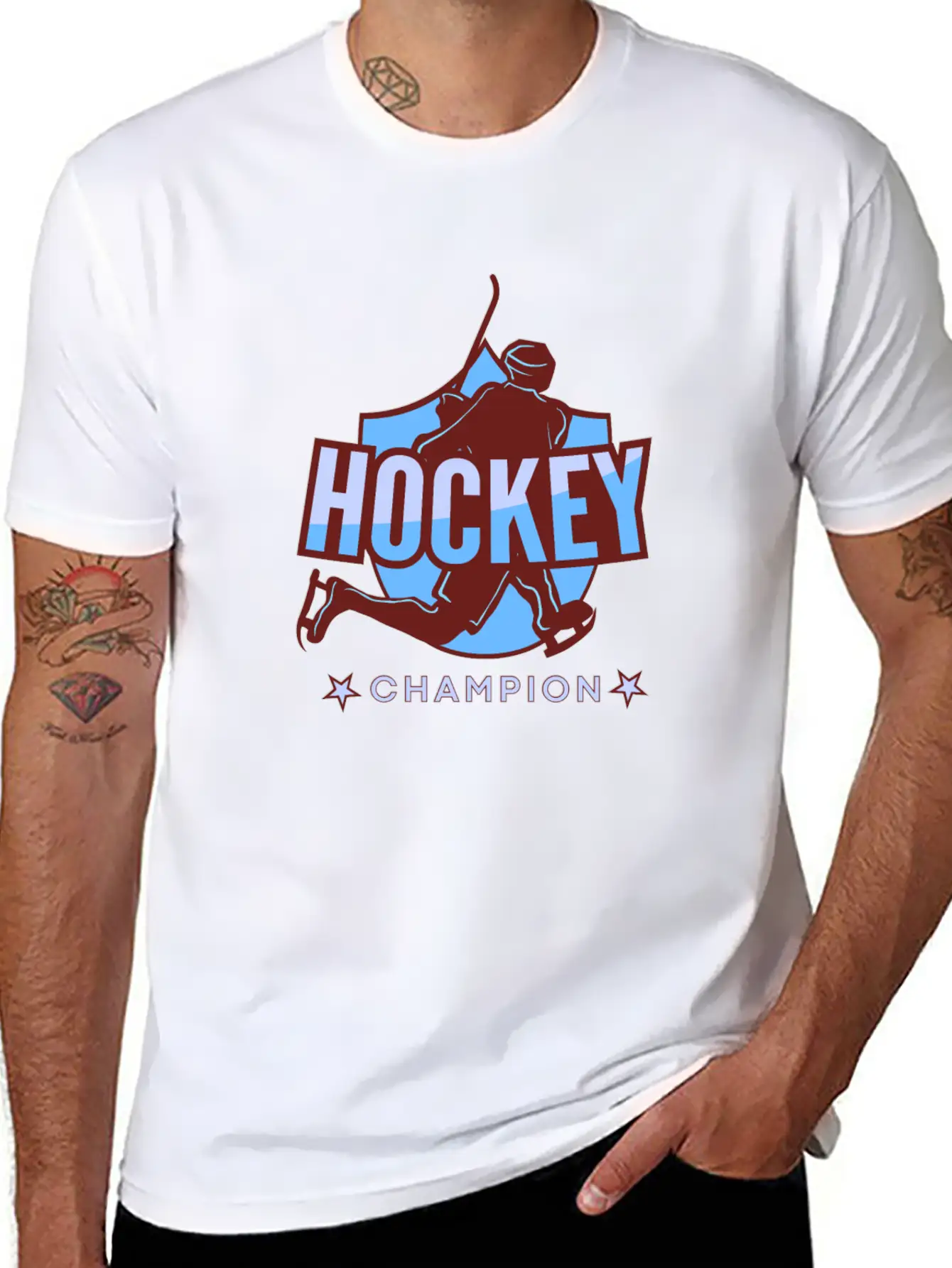 Hockey Game Ice Hockey Champion Gift Idea Essential Cotton Tee For Daily Outfits – Unisex Style