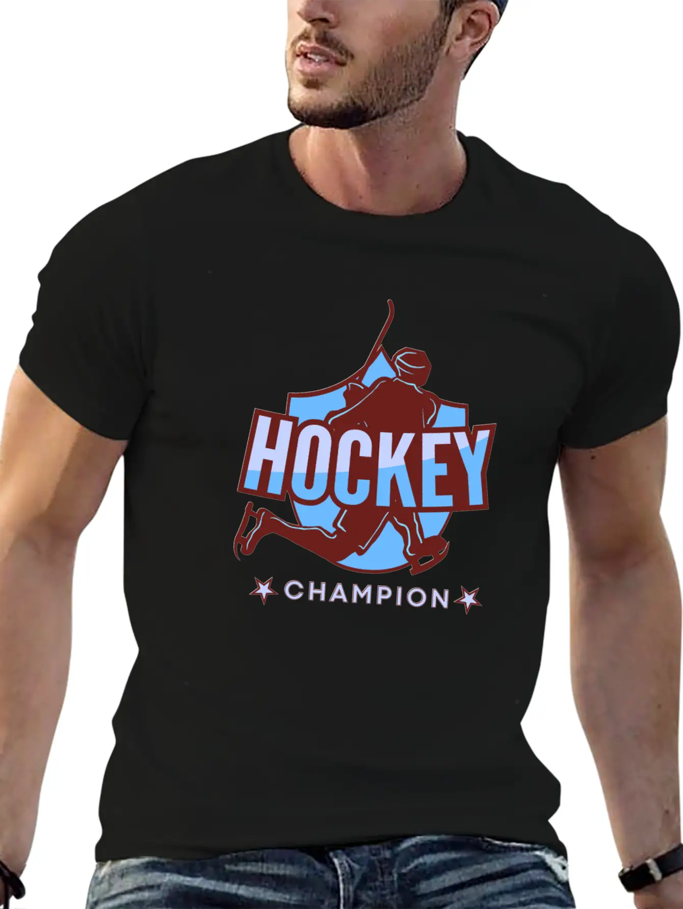Hockey Game Ice Hockey Champion Gift Idea Essential Cotton Tee For Daily Outfits – Unisex Style