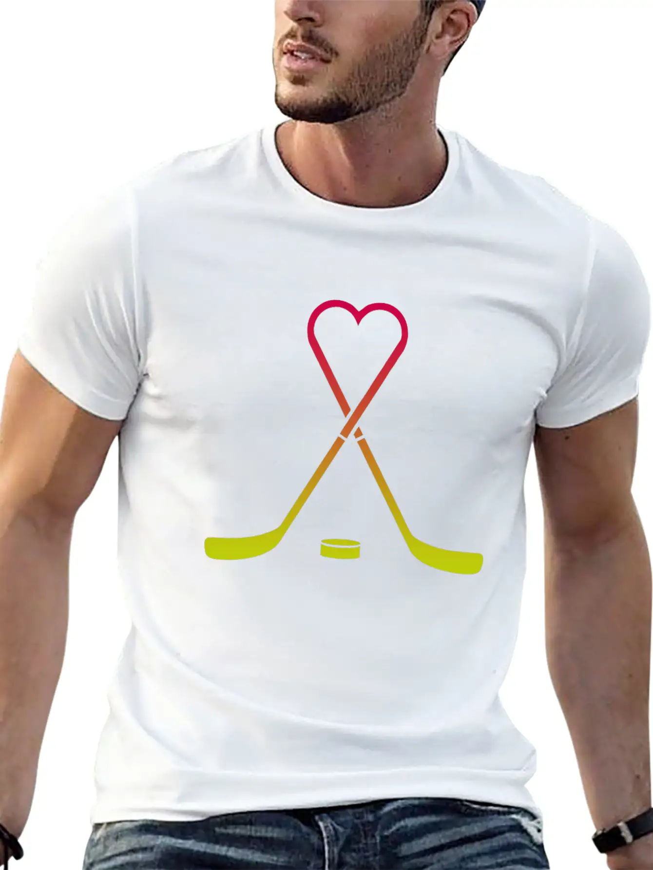 Hockey Sticks Heart Breathable Graphic T-Shirt – Perfect For Casual Days