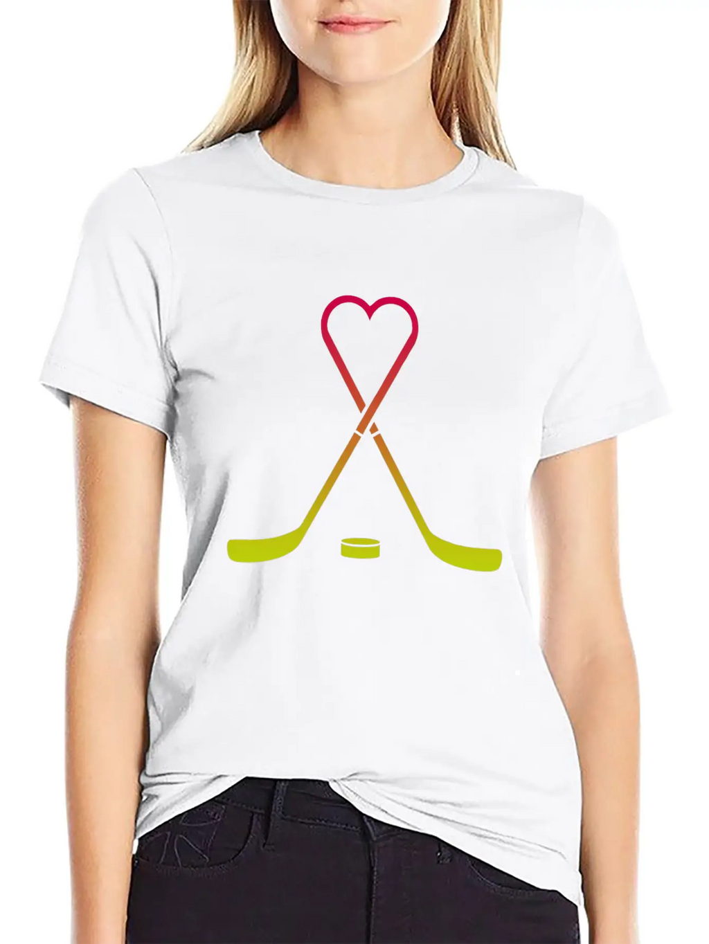 Hockey Sticks Heart Breathable Graphic T-Shirt – Perfect For Casual Days