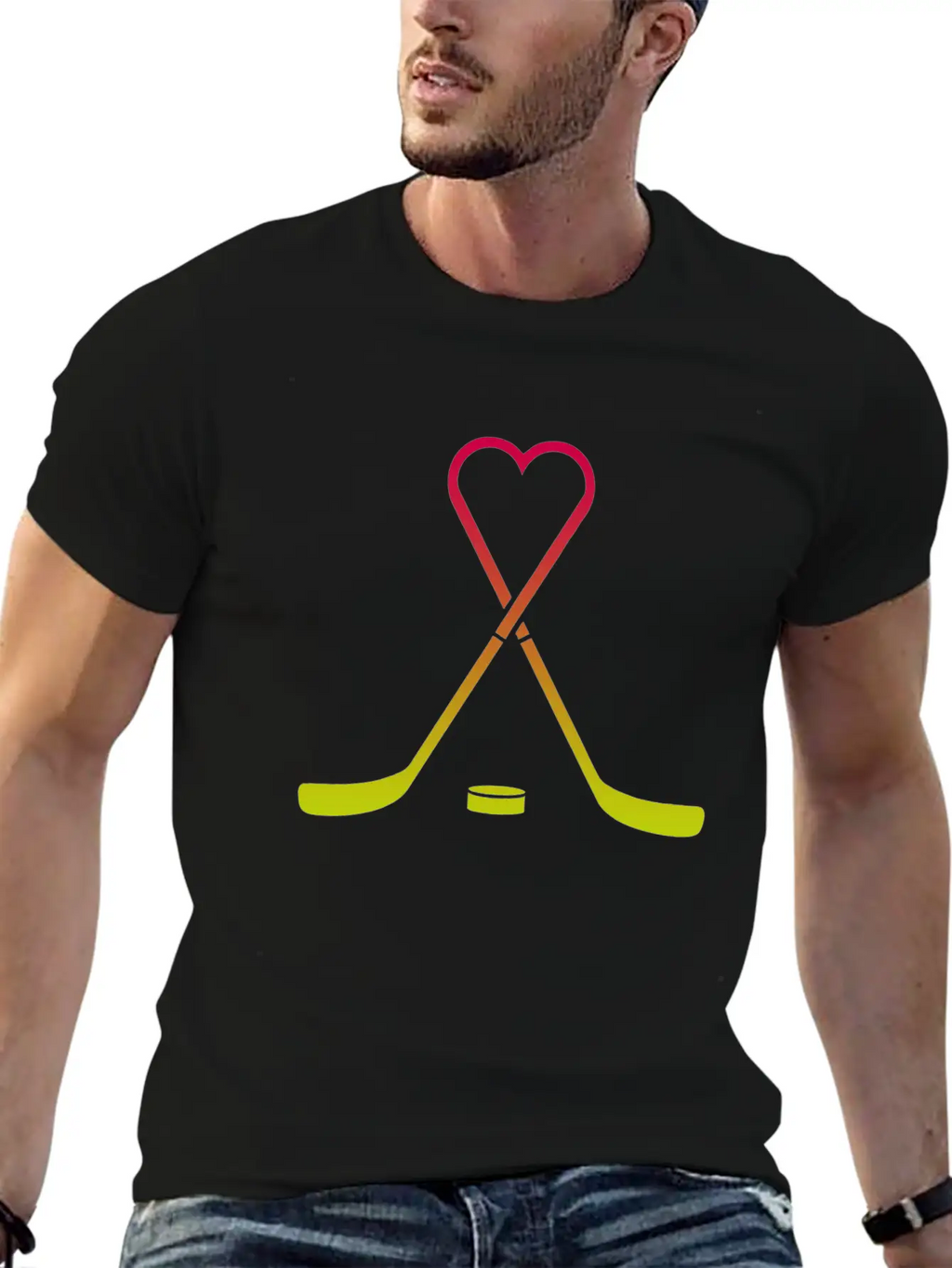 Hockey Sticks Heart Breathable Graphic T-Shirt – Perfect For Casual Days