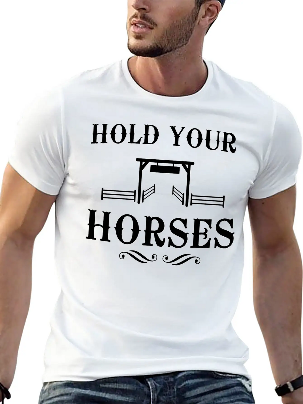 Hold Your Horses Unisex Casual T-Shirt – Clean Design For Daily Comfort