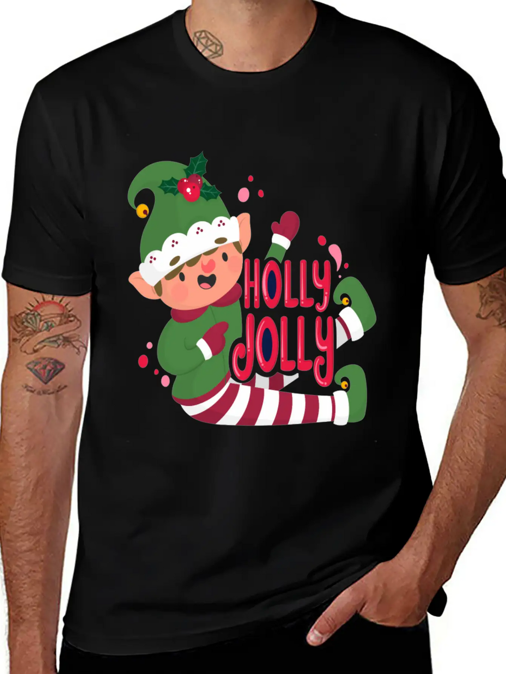 Holly Jolly Christmas Day Character Relaxed Everyday Tee – Lightweight And Durable Cotton