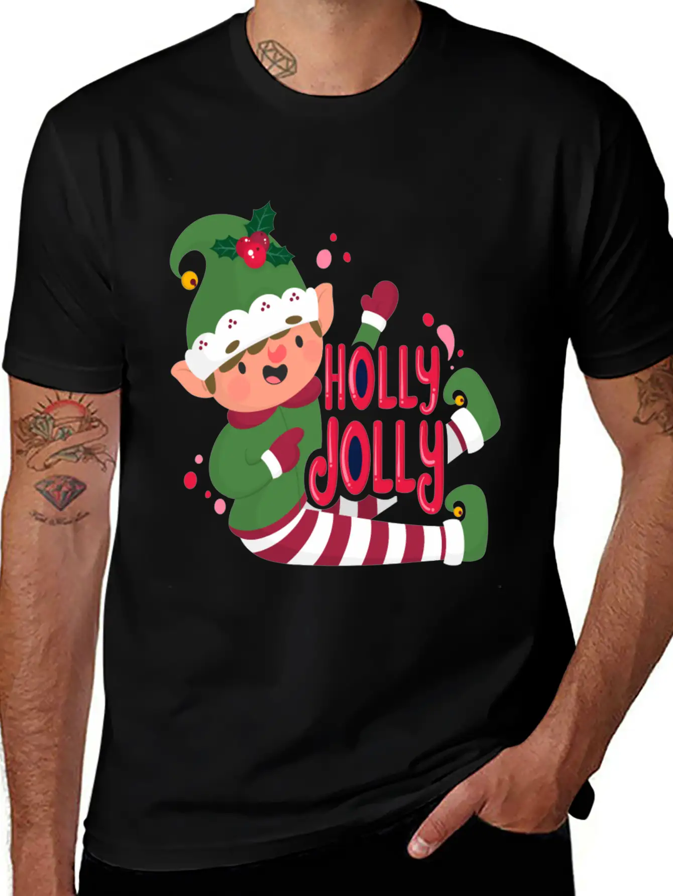 Holly Jolly Christmas Day Character Relaxed Everyday Tee – Lightweight And Durable Cotton