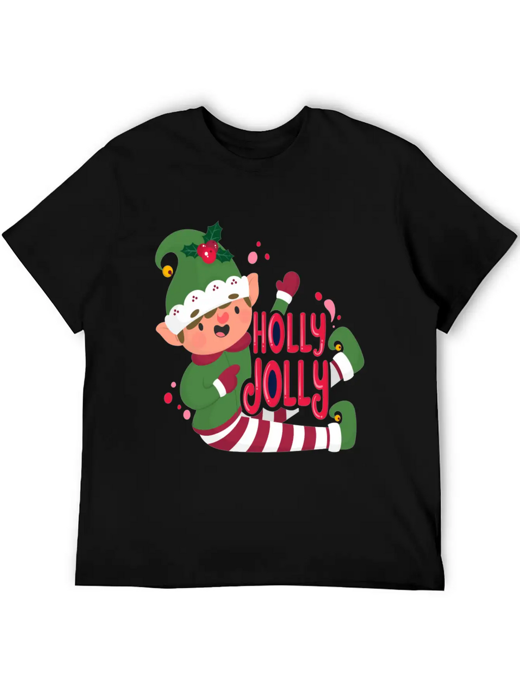 Holly Jolly Christmas Day Character Relaxed Everyday Tee – Lightweight And Durable Cotton