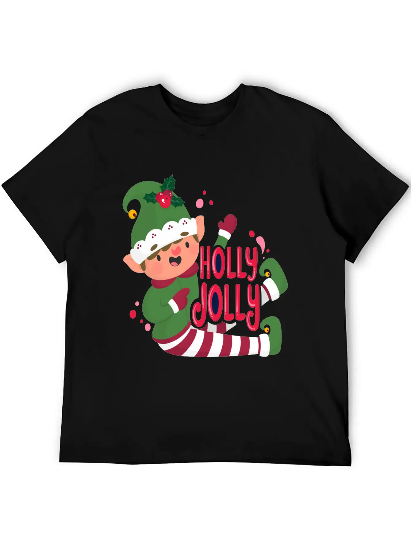 Holly Jolly Christmas Day Character Relaxed Everyday Tee – Lightweight And Durable Cotton