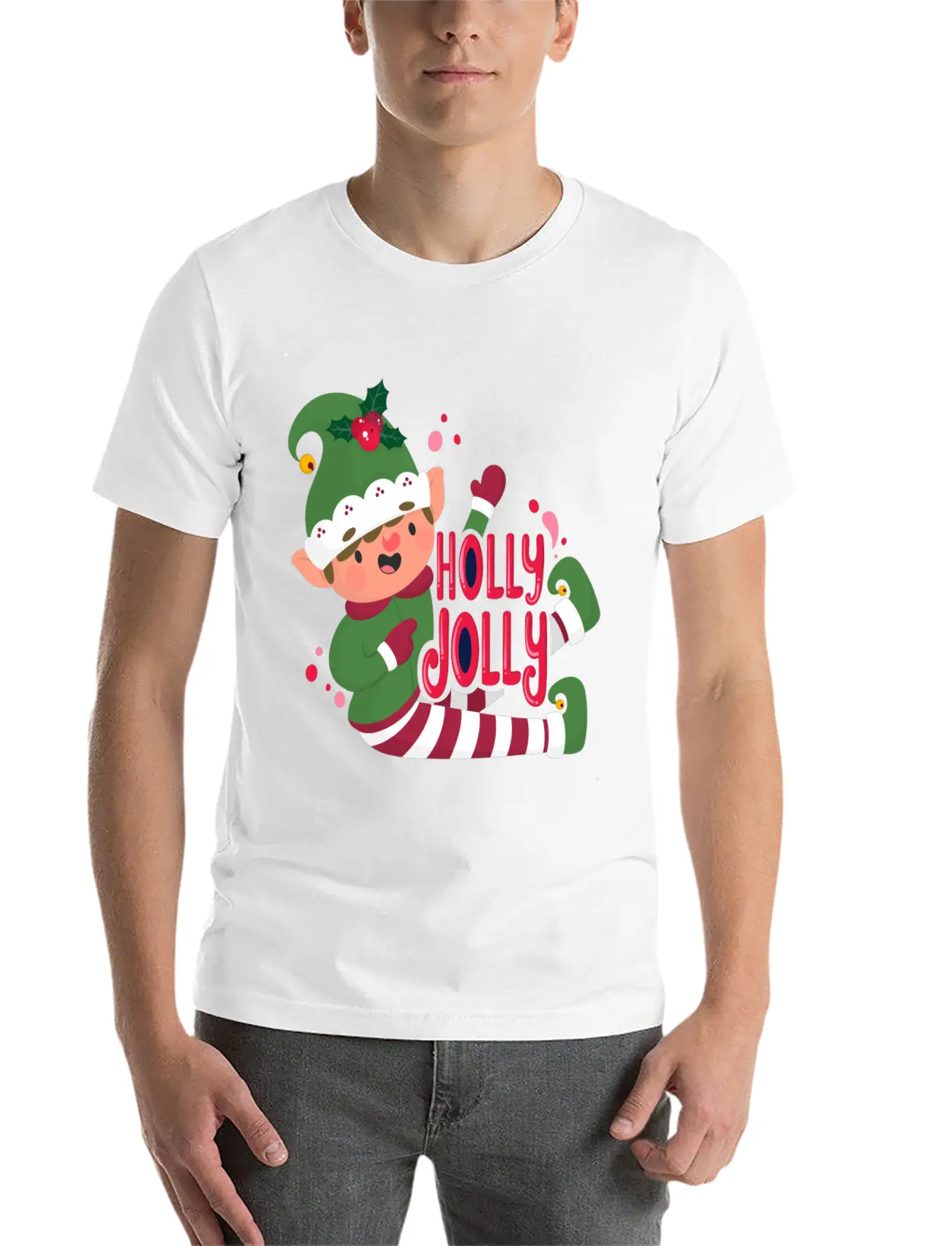 Holly Jolly Christmas Day Character Relaxed Everyday Tee – Lightweight And Durable Cotton