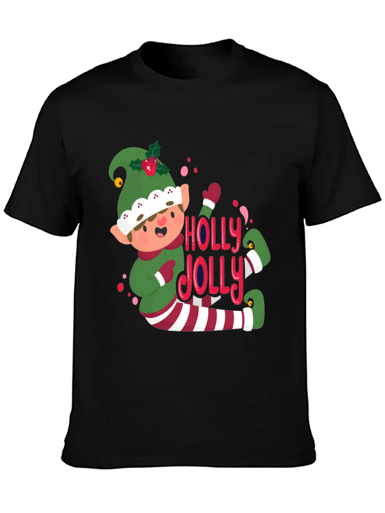 Holly Jolly Christmas Day Character Relaxed Everyday Tee – Lightweight And Durable Cotton