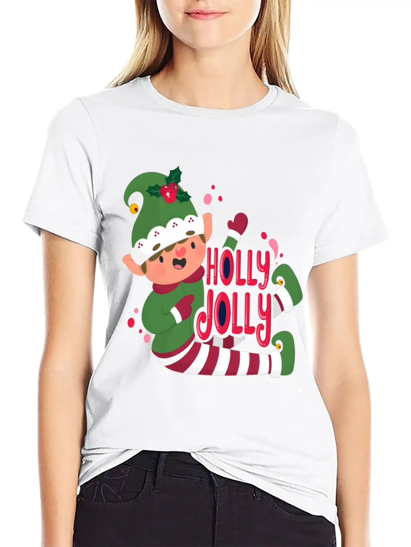 Holly Jolly Christmas Day Character Relaxed Everyday Tee – Lightweight And Durable Cotton