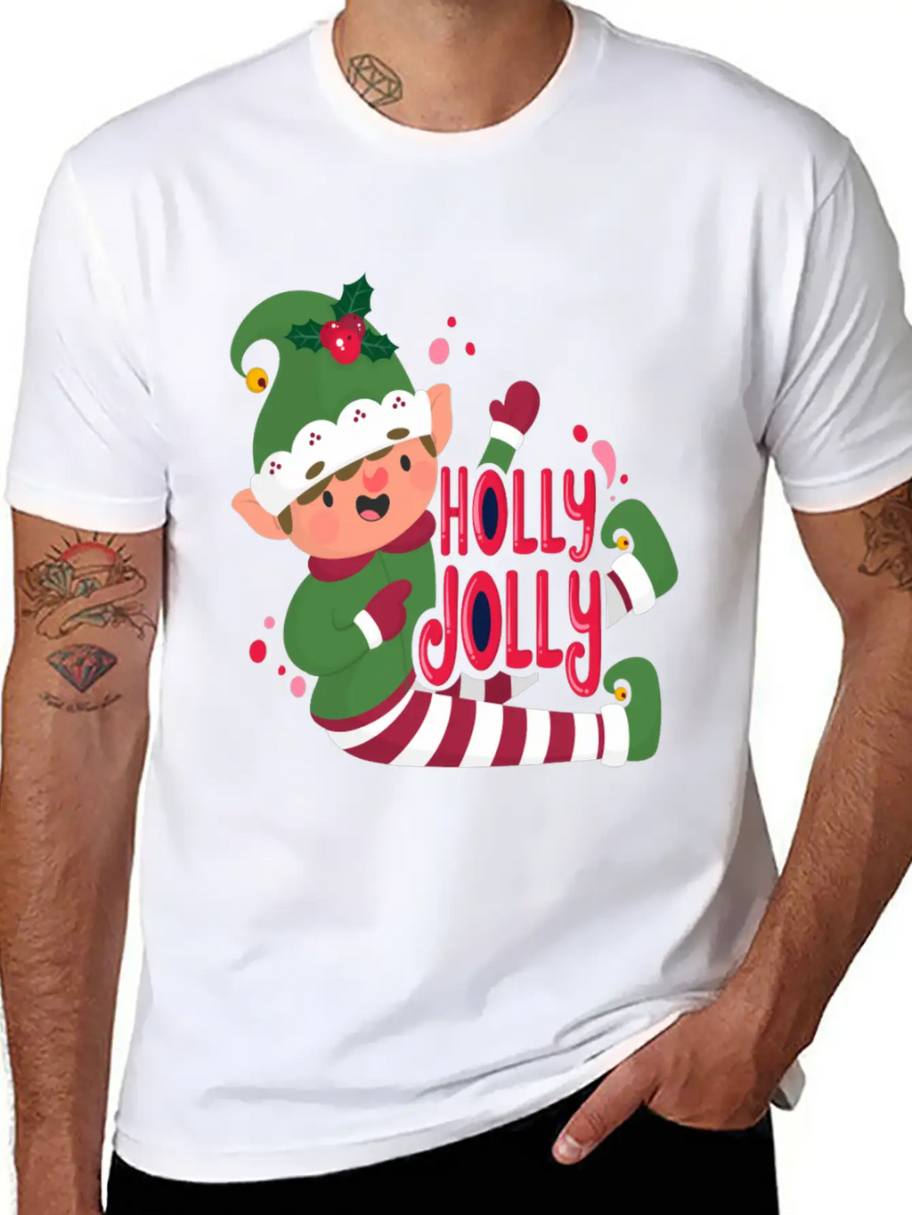 Holly Jolly Christmas Day Character Relaxed Everyday Tee – Lightweight And Durable Cotton
