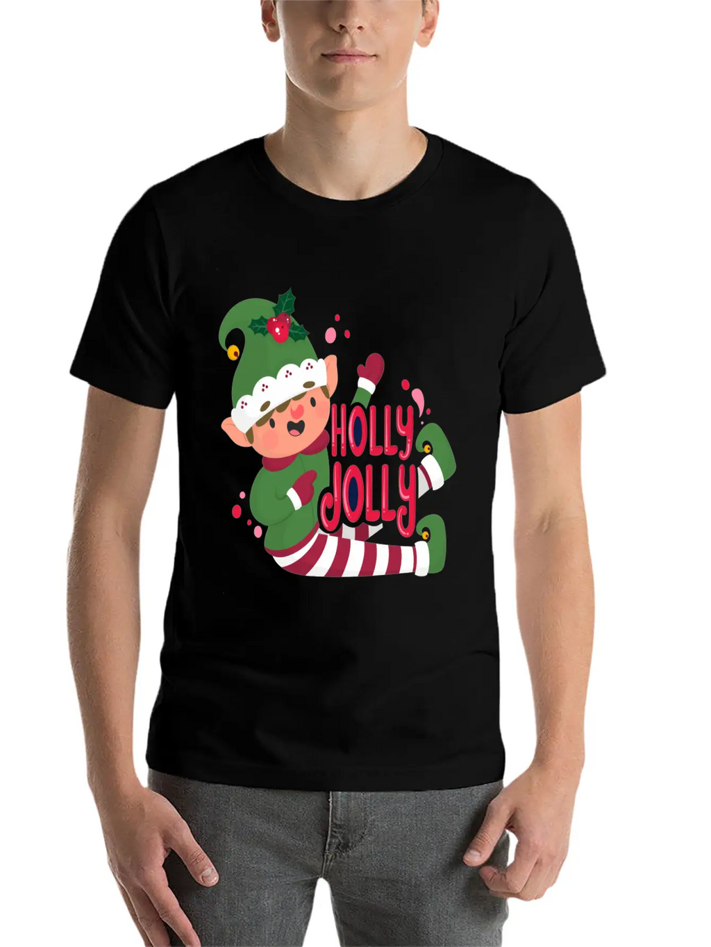 Holly Jolly Christmas Day Character Relaxed Everyday Tee – Lightweight And Durable Cotton