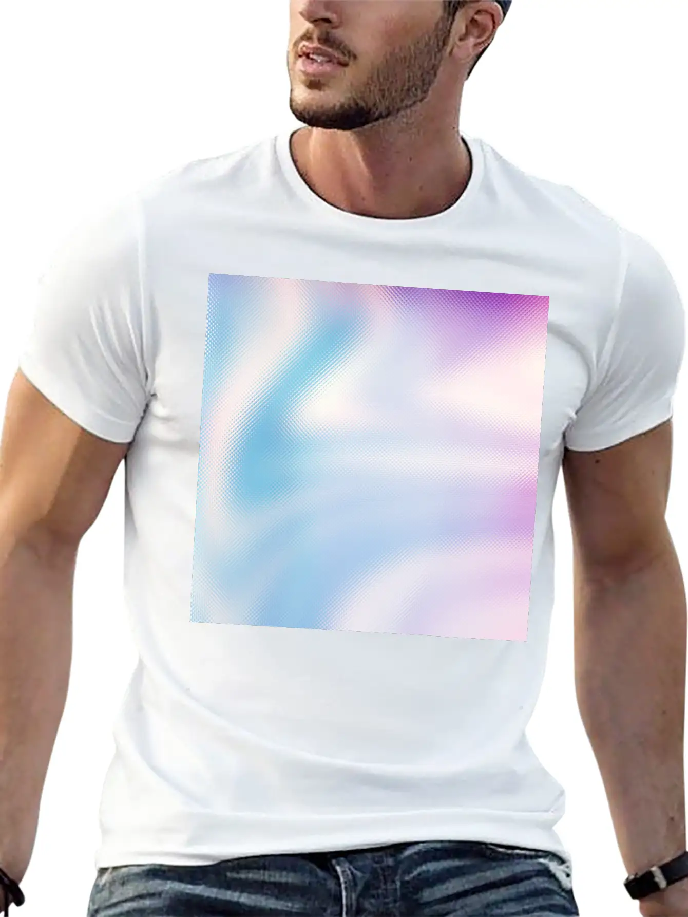 Holographic Blue Purple Iridescent Fantasy Stylish Everyday T-Shirt – Unisex Basic Cotton Tee