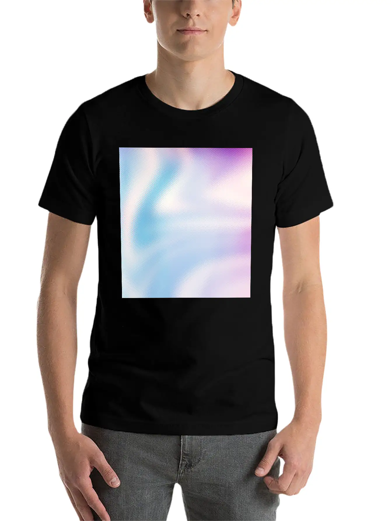 Holographic Blue Purple Iridescent Fantasy Stylish Everyday T-Shirt – Unisex Basic Cotton Tee