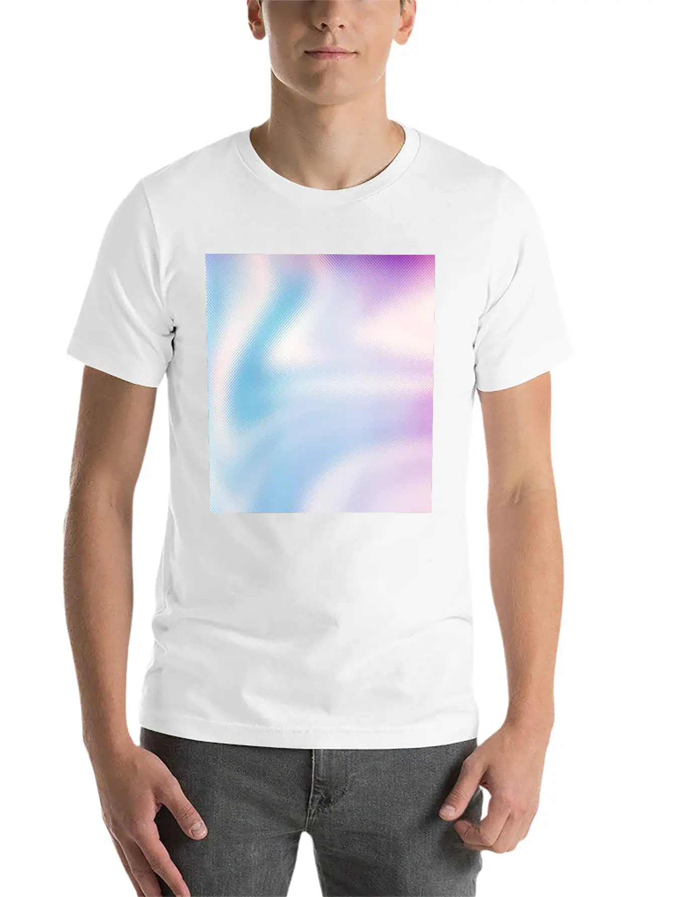 Holographic Blue Purple Iridescent Fantasy Stylish Everyday T-Shirt – Unisex Basic Cotton Tee