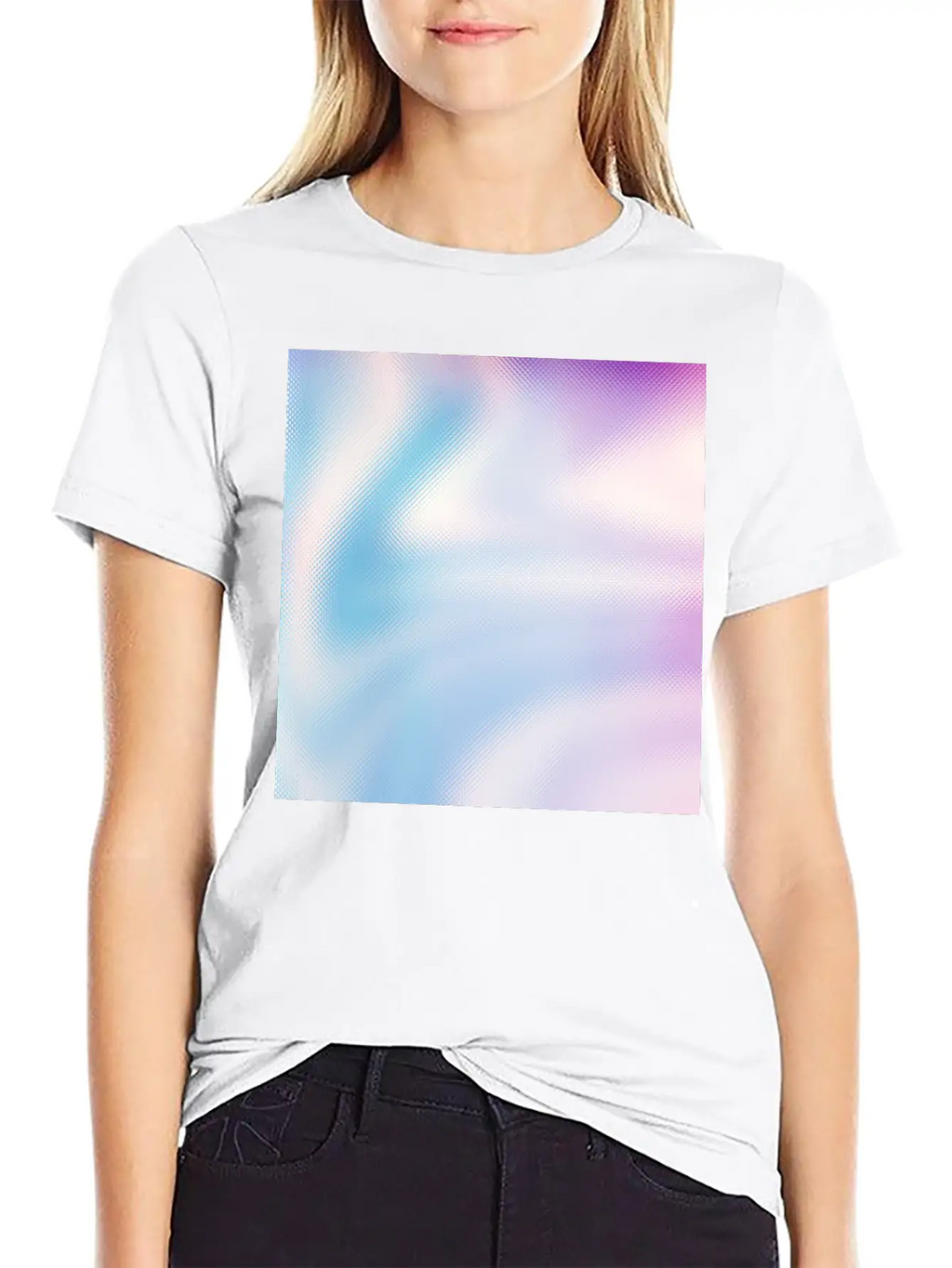 Holographic Blue Purple Iridescent Fantasy Stylish Everyday T-Shirt – Unisex Basic Cotton Tee