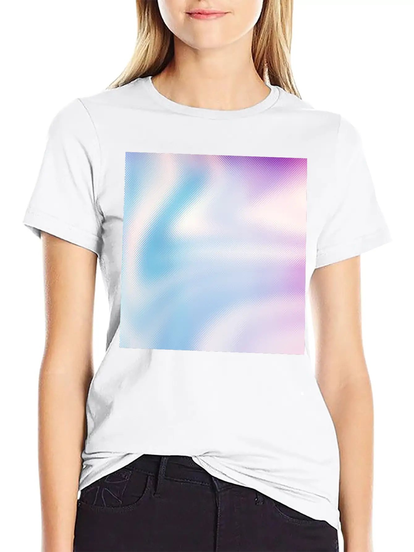 Holographic Blue Purple Iridescent Fantasy Stylish Everyday T-Shirt – Unisex Basic Cotton Tee