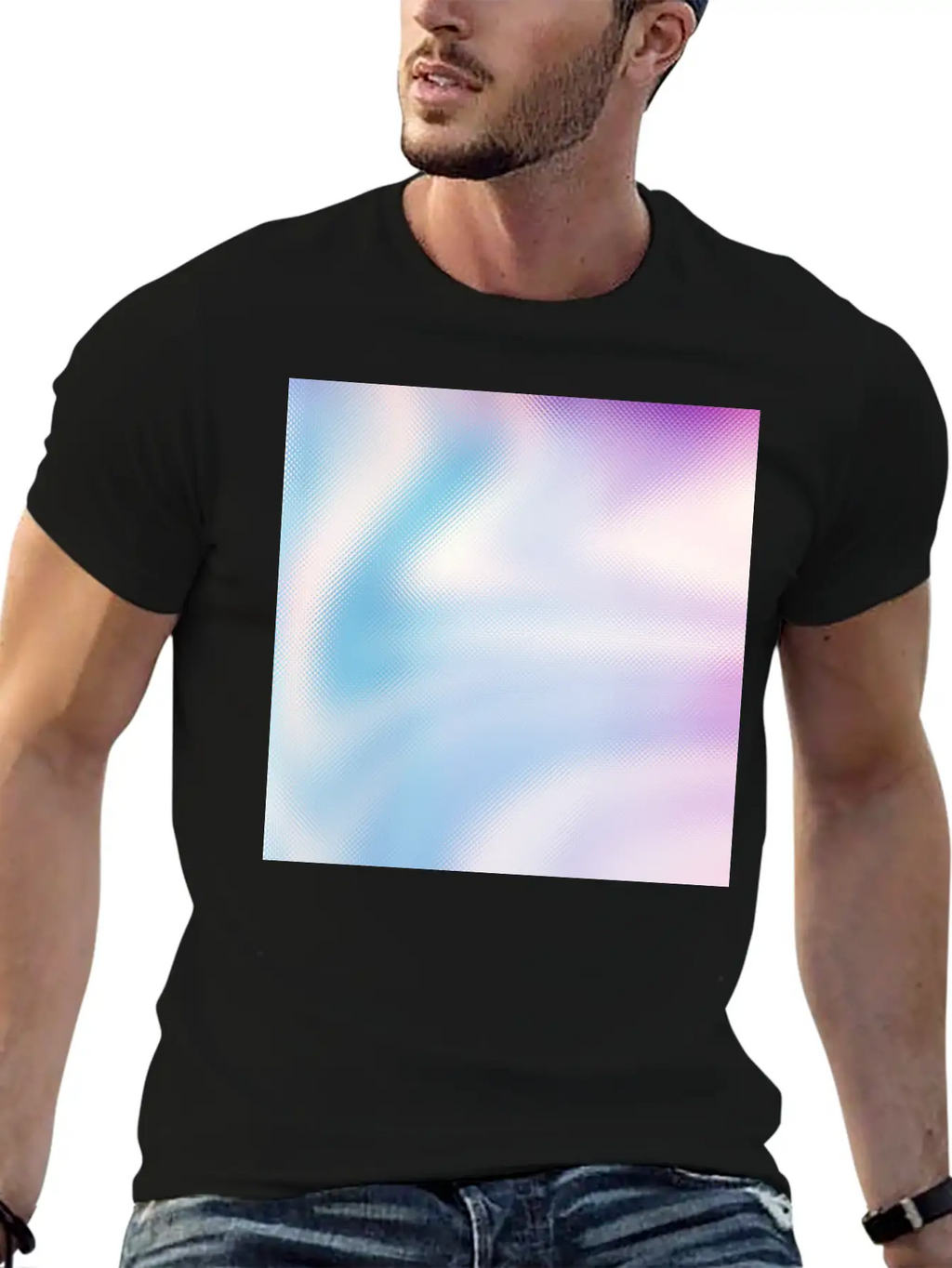Holographic Blue Purple Iridescent Fantasy Stylish Everyday T-Shirt – Unisex Basic Cotton Tee