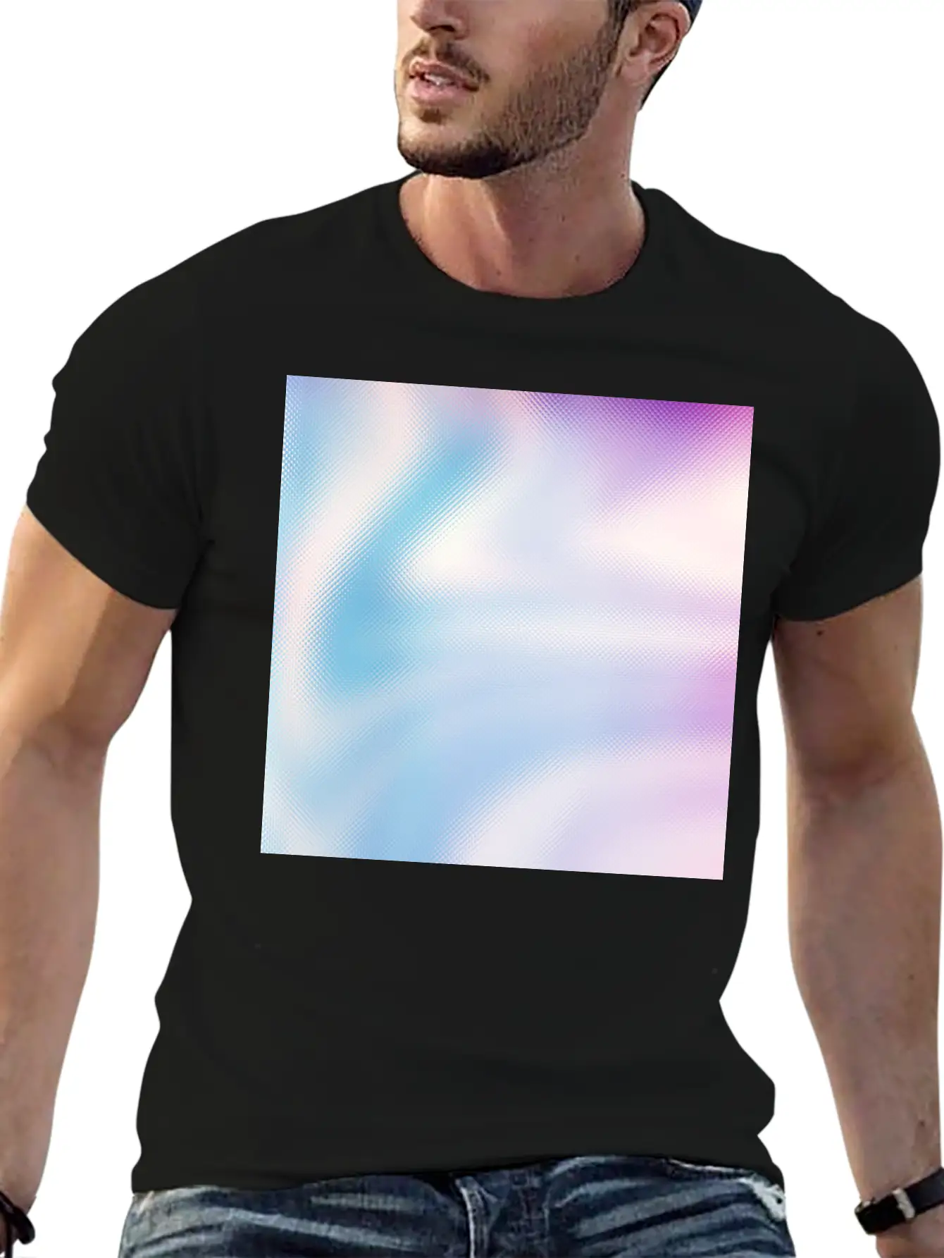 Holographic Blue Purple Iridescent Fantasy Stylish Everyday T-Shirt – Unisex Basic Cotton Tee