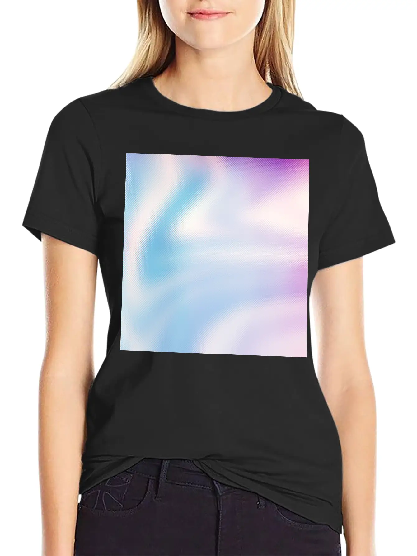 Holographic Blue Purple Iridescent Fantasy Stylish Everyday T-Shirt – Unisex Basic Cotton Tee