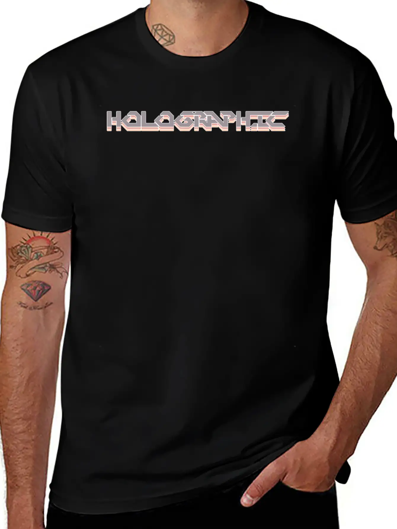 Holographic Men Women Gift Modern Fit Casual T-Shirt – Clean And Versatile Design