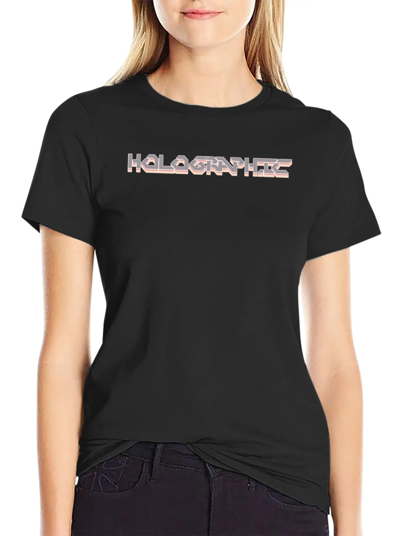 Holographic Men Women Gift Modern Fit Casual T-Shirt – Clean And Versatile Design