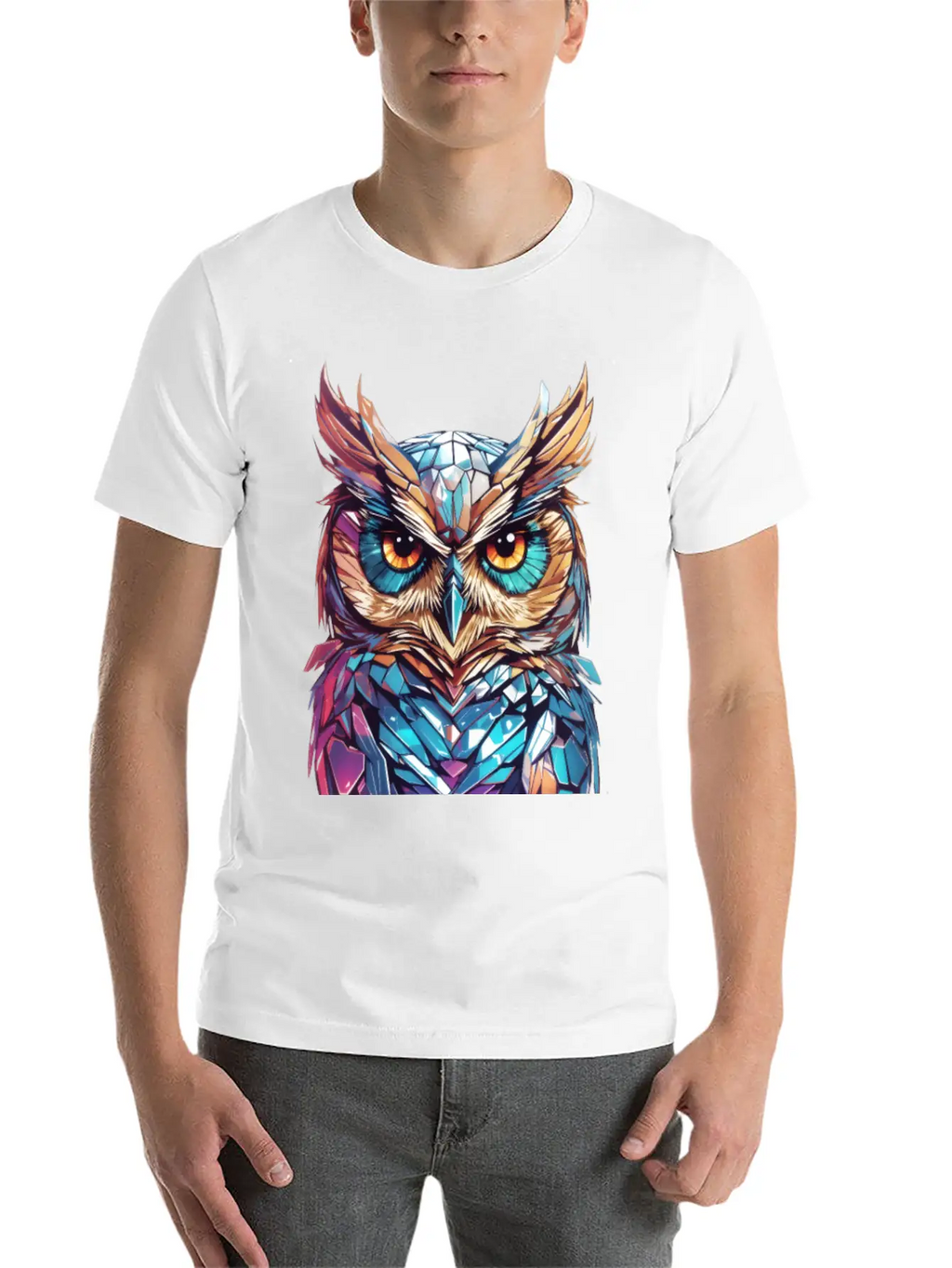 Holographic Owl Vintage Funny Gift Relaxed Everyday Tee – Lightweight And Durable Cotton