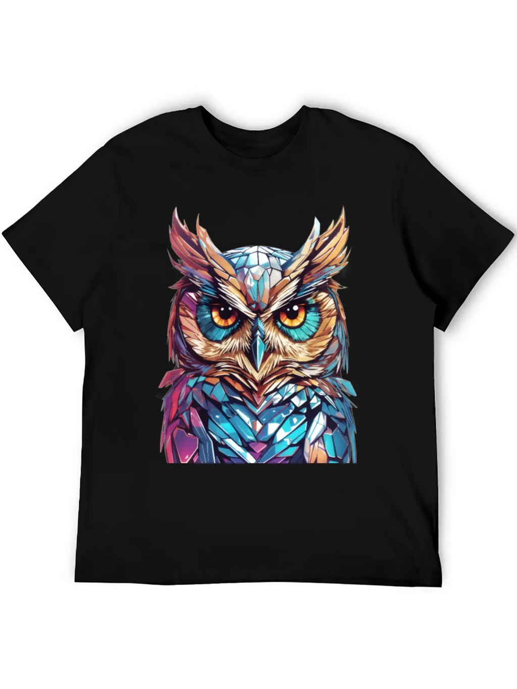 Holographic Owl Vintage Funny Gift Relaxed Everyday Tee – Lightweight And Durable Cotton
