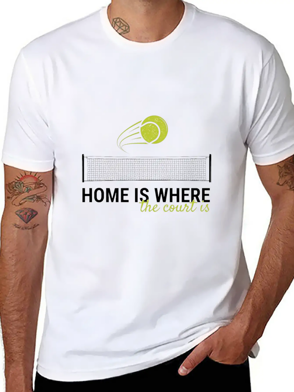 Home Is Where The Court Is Tennis Court Sport Ball Essential Unisex Summer Tee – Soft Cotton Casual Fit
