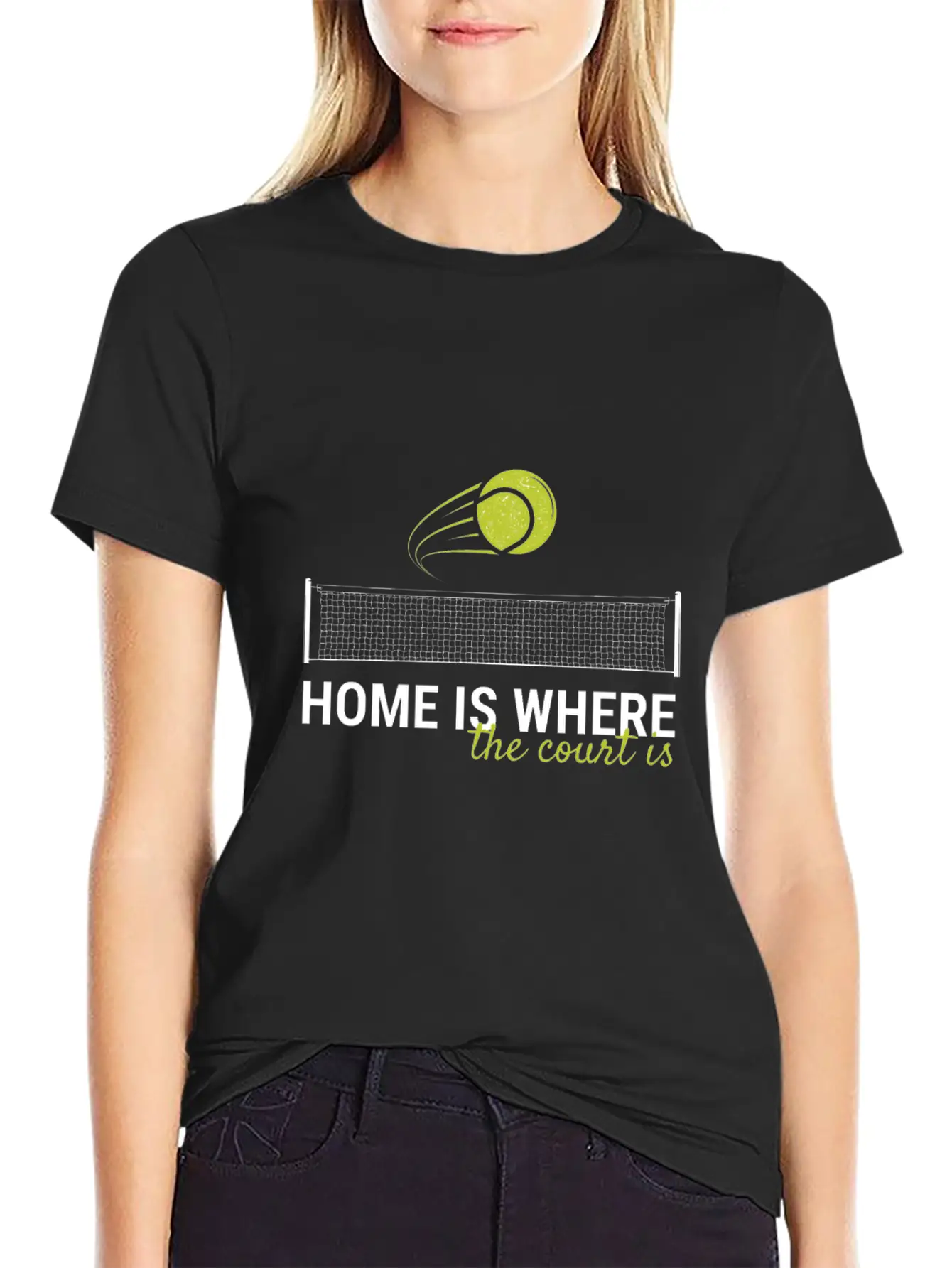 Home Is Where The Court Is Tennis Court Sport Ball Essential Unisex Summer Tee – Soft Cotton Casual Fit