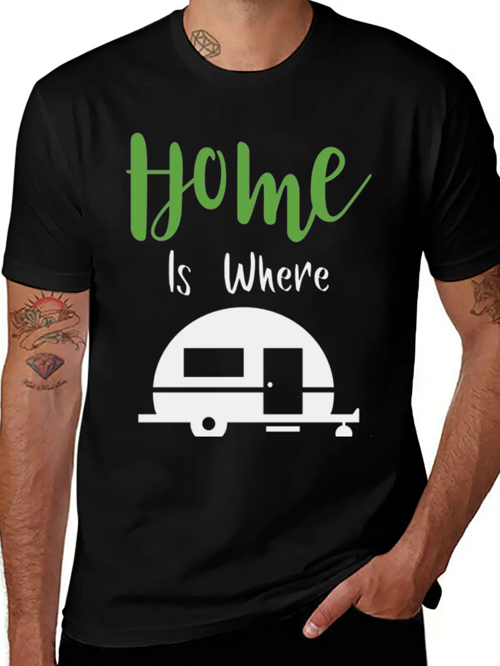 HOME IS WHERE WE PARK H Classic Cotton Tee – Unisex Comfort For Any Season