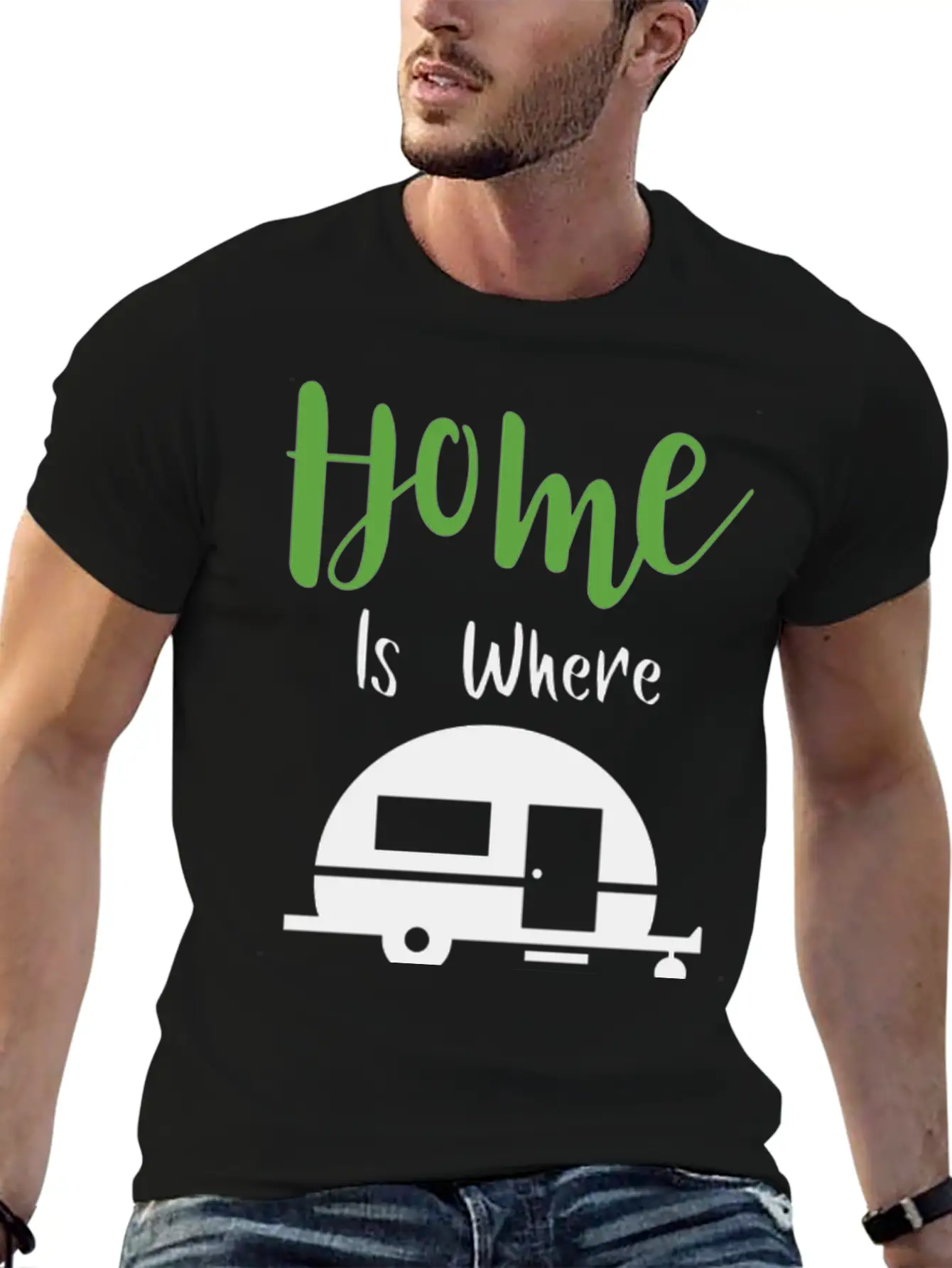HOME IS WHERE WE PARK H Classic Cotton Tee – Unisex Comfort For Any Season