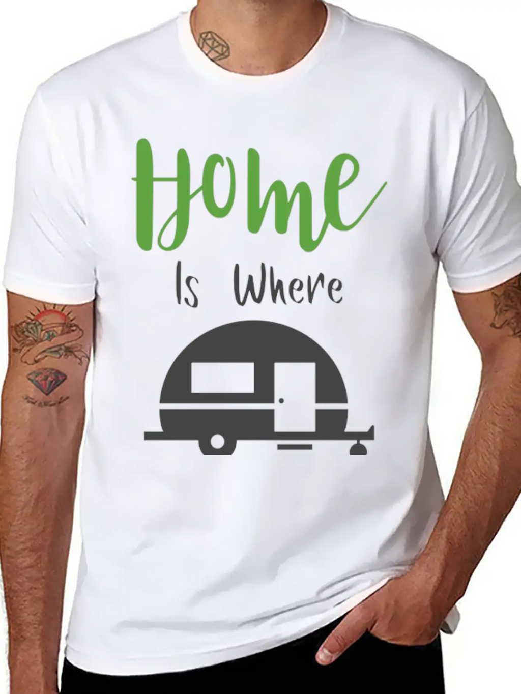 HOME IS WHERE WE PARK H Classic Cotton Tee – Unisex Comfort For Any Season